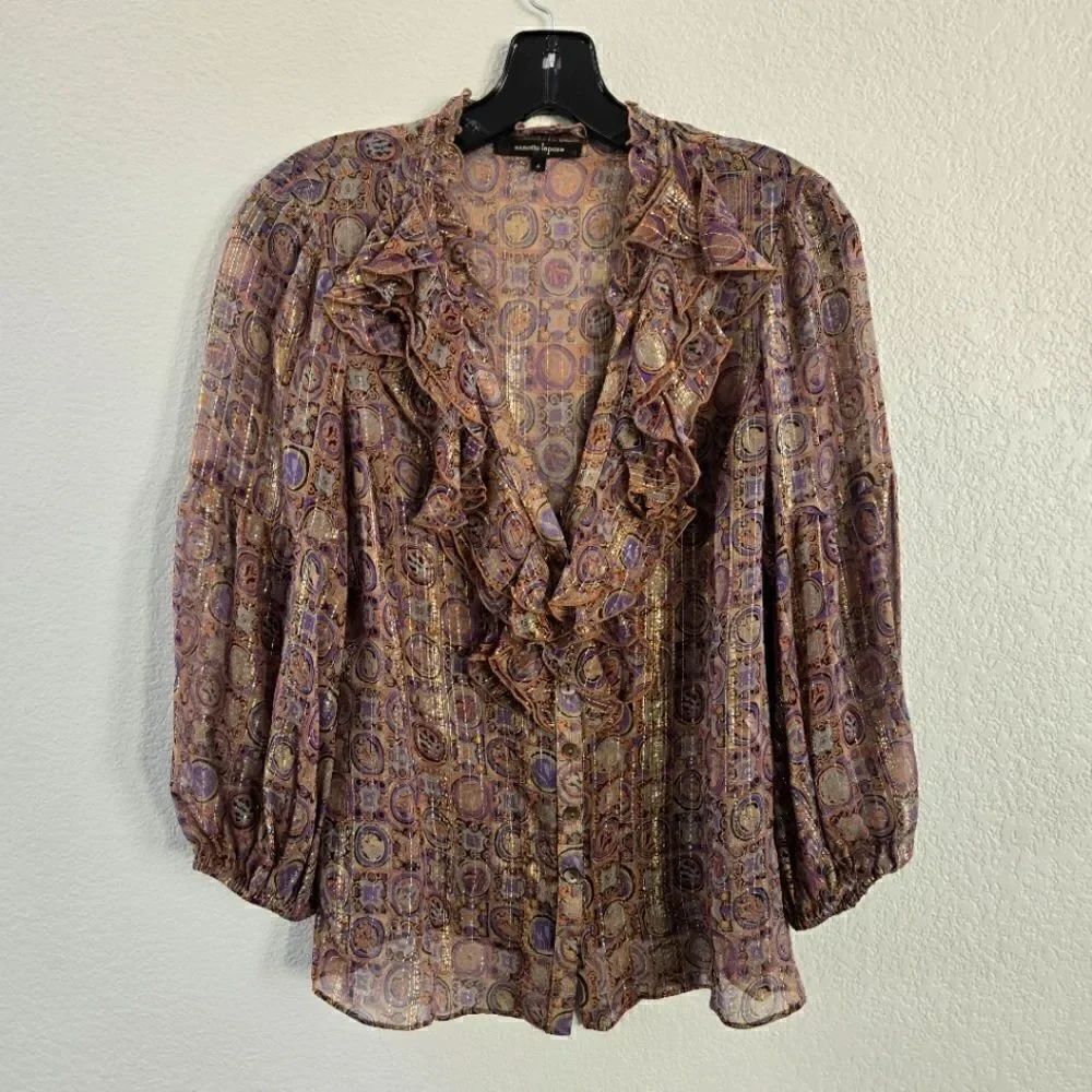 Nanette Lepore silk Blouse Top size 4 S